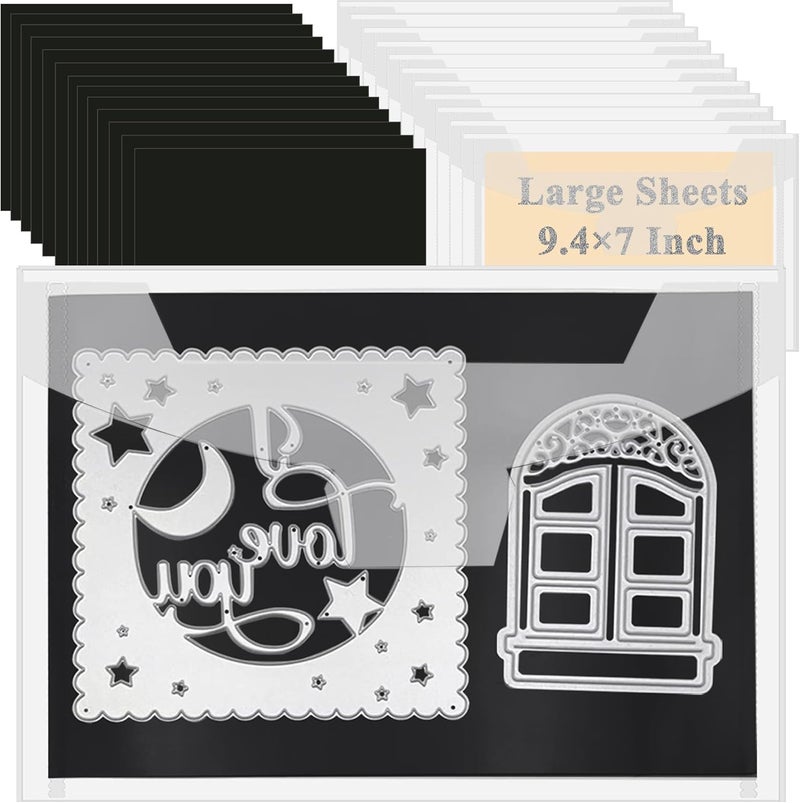 Unarty 20 PCS 9.4 x 7 Inch Large Die Cut Storage Envelopes with 0.7 mm Thick Magnetic Sheets for Die Storage, Clear Die Storage Pockets and Magnet - Image 1